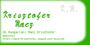 krisztofer macz business card